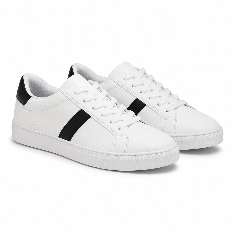 Ardesia - Sneaker bassa bianca con striscia nera