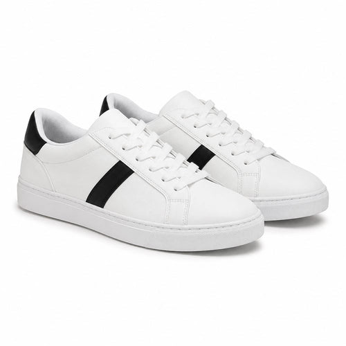 Ardesia - Sneaker bassa bianca con striscia nera