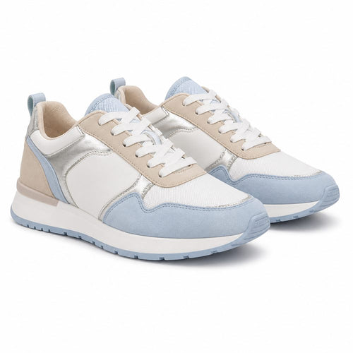 Brezza - Sneaker casual azzurro e bianco con argento