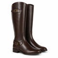 Cavallina - Stivale alto equestrian marrone fibbie oro