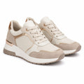 Dalia - Sneaker zeppa beige con dettagli oro rosa