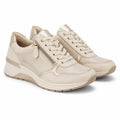 Dorella - Sneaker beige con dettagli laminati dorati