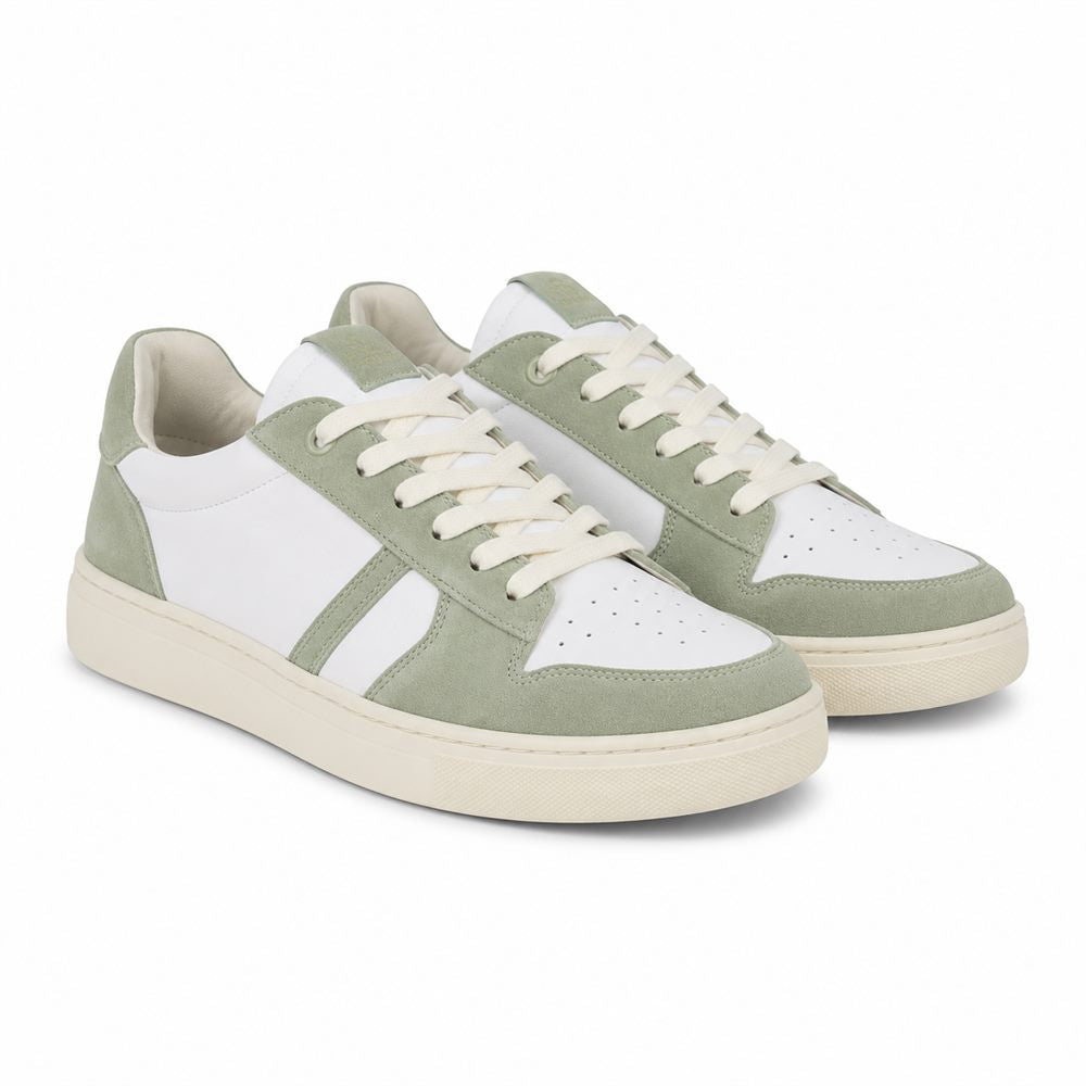 Felce - Sneaker bianca con pannelli verde salvia