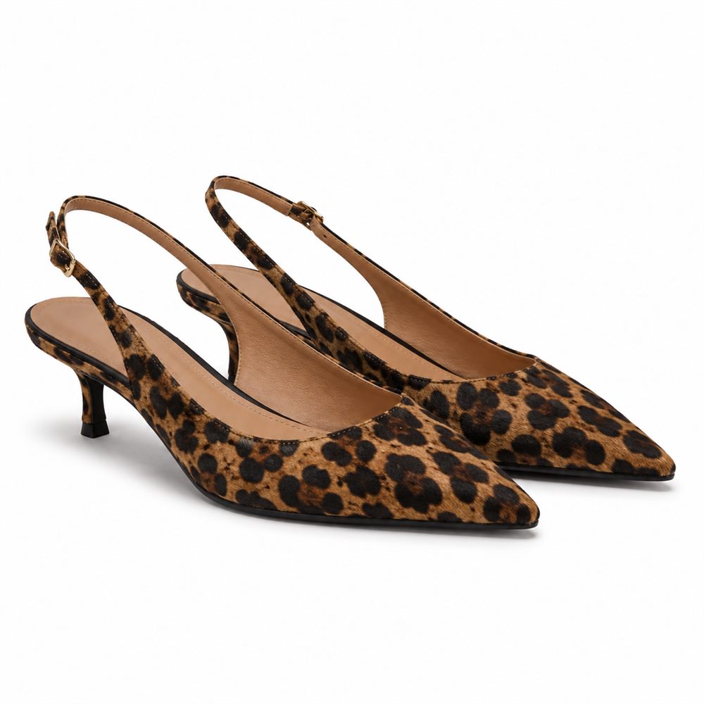 Felina - Slingback punta a spillo stampa leopardo