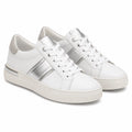Lucente - Sneaker bianca con bande argento metallico