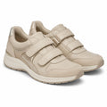Sabbiata - Sneaker strappi doppi beige e oro