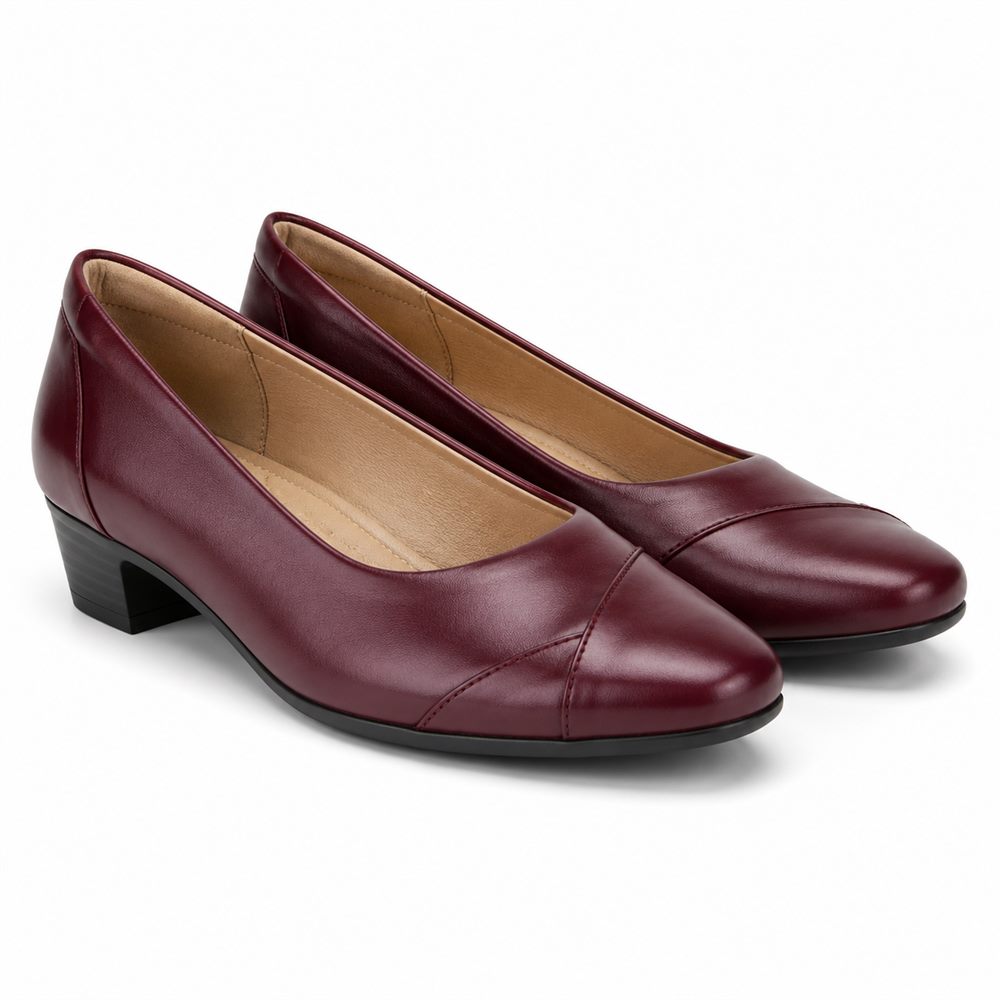 Visciola - Décolleté tacco basso bordeaux classica