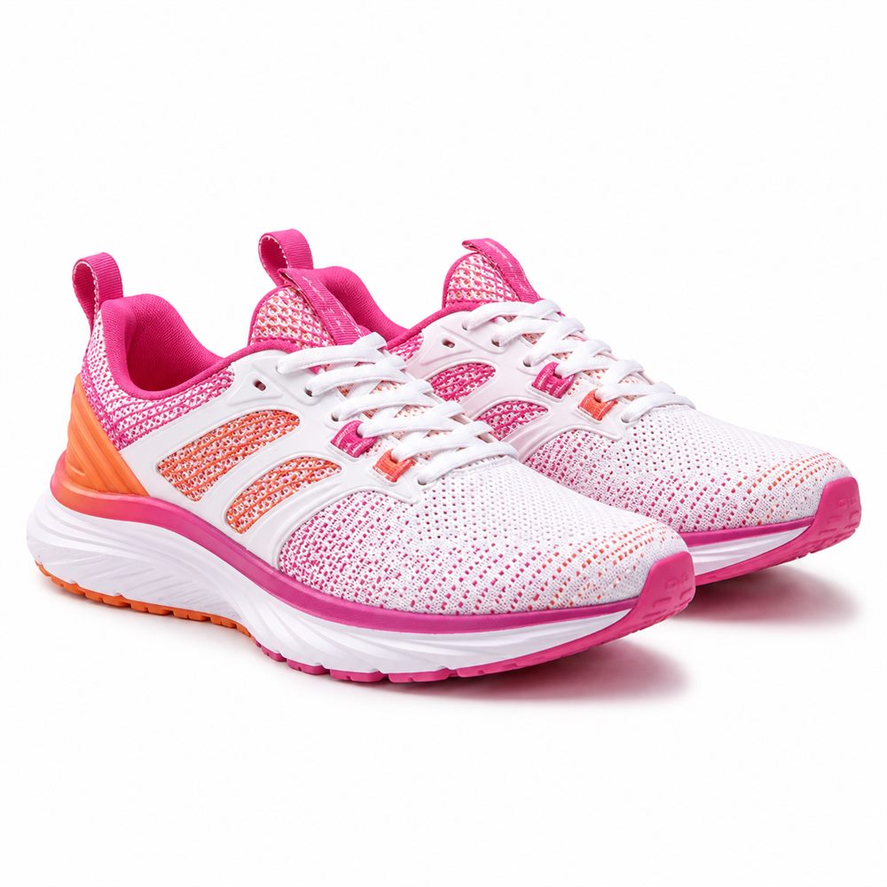 Vivace - Sneaker running knit fucsia e arancio